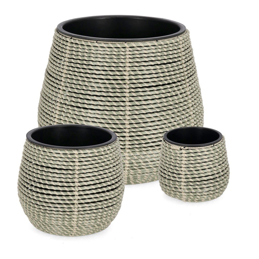 Plastikowe/ze sztucznego rattanu doniczki zestaw 3 szt. ø 45 cm Thanh – Bizzotto