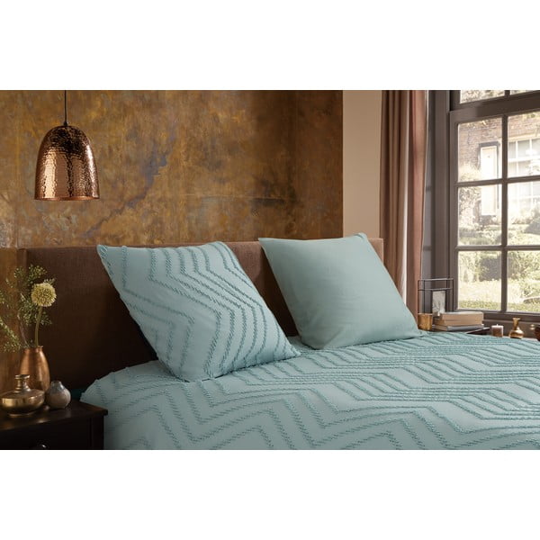 Jasnozielona pościel jednoosobowa z mikrowłókna 140x220 cm Pure Zigzag – Good Morning-image-1