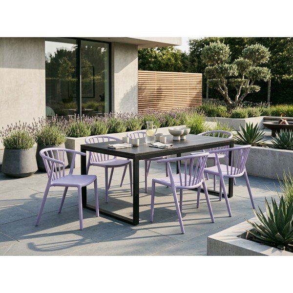 Lawendowe plastikowe krzesło ogrodowe Capri – Bonami Essentials-image-4