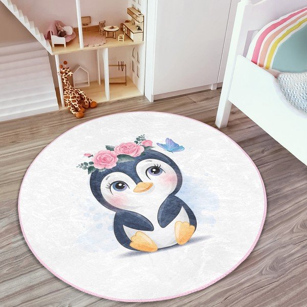 Biały dywan dziecięcy ø 100 cm Comfort – Mila Home-image-3