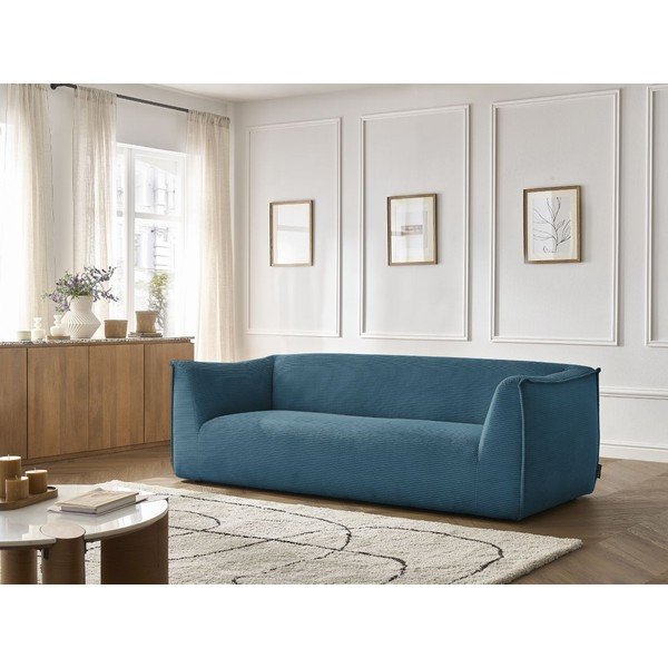 Niebieska sztruksowa sofa 242 cm Giorgia – Bobochic Paris-image-1