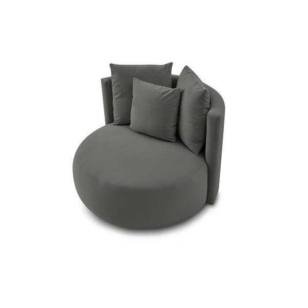 Jasnoszary aksamitny fotel Cesar – Bobochic Paris-image-4