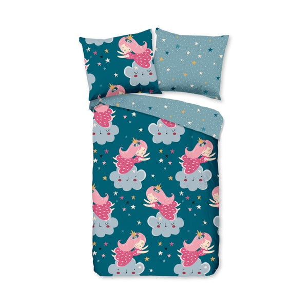 Morska bawełniana pościel dziecięca do łóżeczka 120x150 cm Princesse – Good Morning