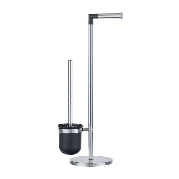 Szczotka do WC w srebrnym kolorze z uchwytem na papier toaletowy Wenko Parus-image-3