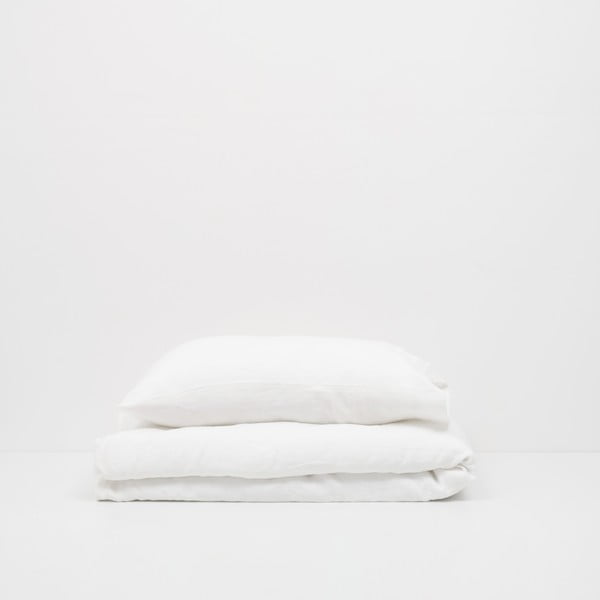 Dziecięca biała lniana poszewka na poduszkę Linen Tales Nature, 40x45 cm-image-1