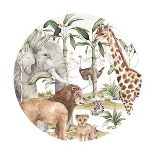 Dziecięca naklejka ścienna Dekornik Savanna World in a Circle, ø 150 cm