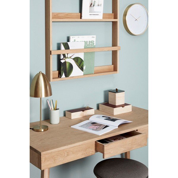 Wielopoziomowa/na zdjęcia półka z litego drewna dębowego w naturalnym kolorze 74 cm Display – Hübsch-image-1