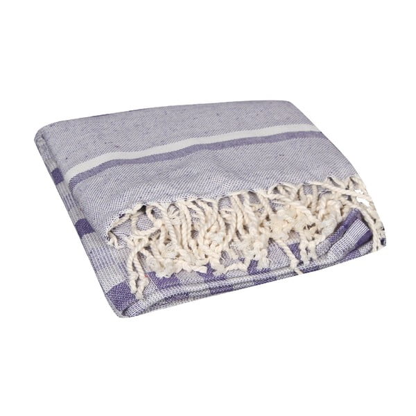Fioletowy ręcznik hammam Hera Purple, 90x190 cm