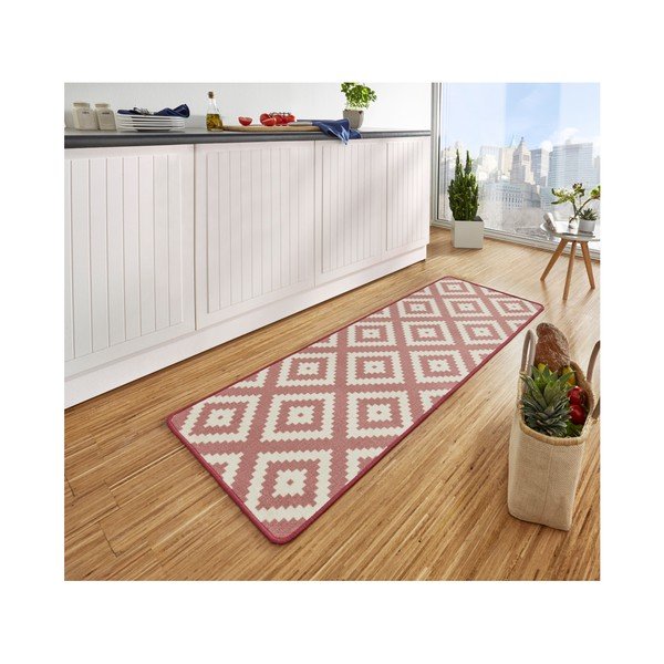 Różowy chodnik kuchenny Hanse Home Diamond, 67x180 cm-image-1
