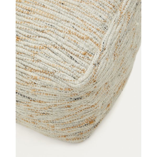 Beżowy wełniany puf Selise – Kave Home-image-1