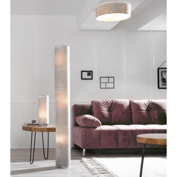 Szara lampa stołowa z tekstylnym kloszem (wysokość 35 cm) Thor – Fischer & Honsel-image-3