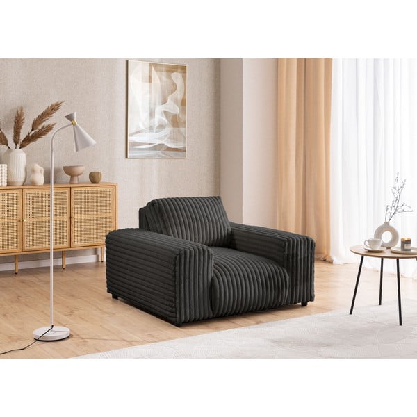 Ciemnoszary sztruksowy fotel Justin – Ropez-image-4