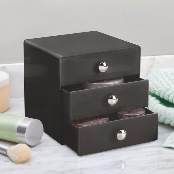 Czarny organizer z 3 szufladami iDesign Drawer-image-1