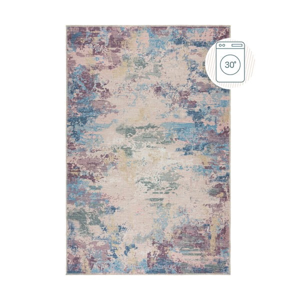 Niebiesko-fioletowy dywan z mieszanki włókien z recyklingu odpowiedni do prania 120x170 cm Reid – Flair Rugs