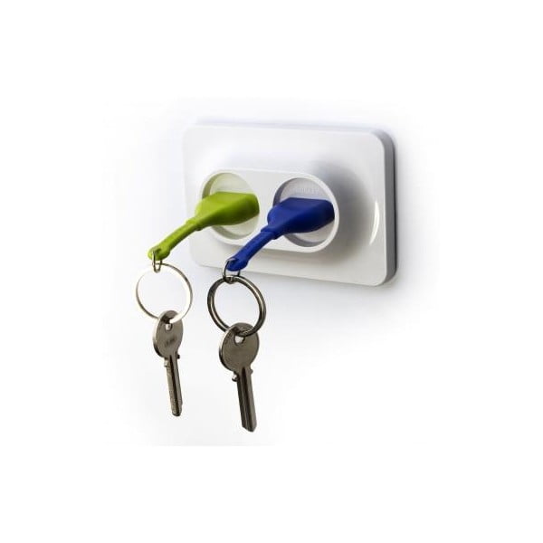 Zielona i niebieska zawieszka na klucze Qualy&CO Double Unplug