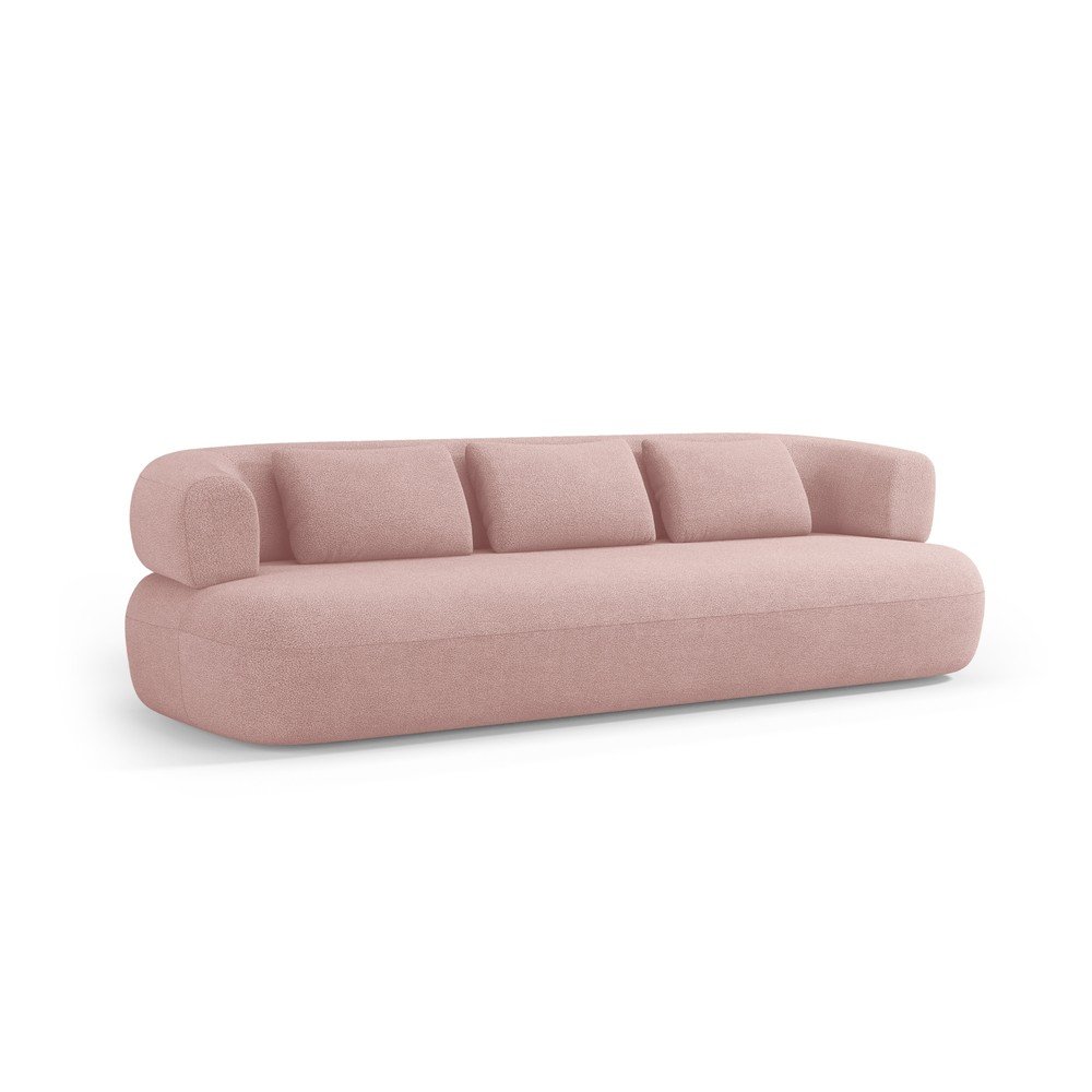 Jasnoróżowa sofa z materiału bouclé 226 cm Jenny – Micadoni