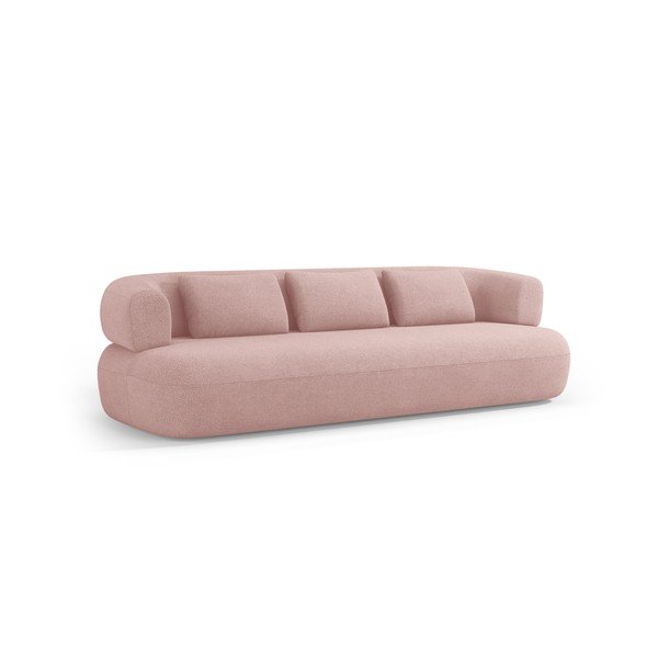 Jasnoróżowa sofa z materiału bouclé 226 cm Jenny – Micadoni 