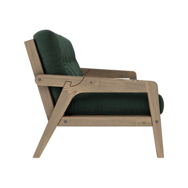 Zielona sztruksowa rozkładana sofa 204 cm Grab – Karup Design-image-4