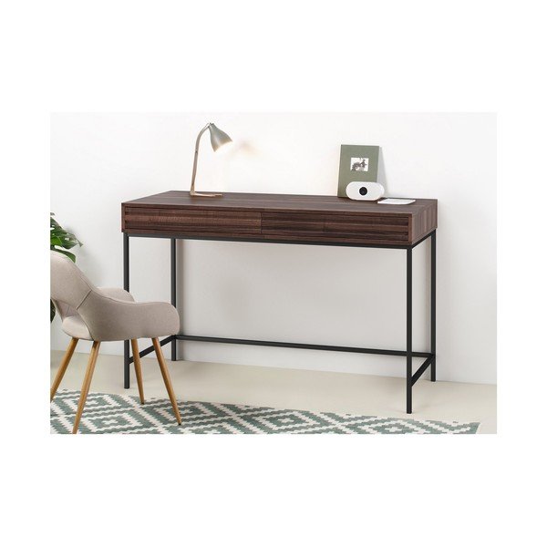 Biurko z blatem w dekorze orzecha 50x120 cm Celine – Støraa-image-4