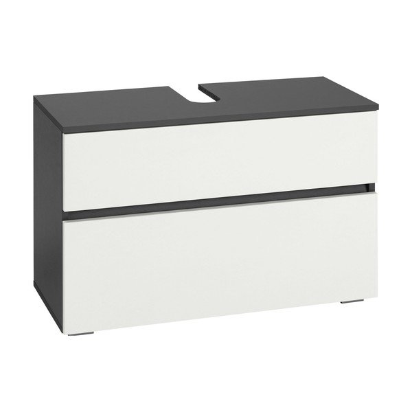 Biało-antracytowa szafka pod umywalkę 80x55 cm Wisla – Støraa-image-2