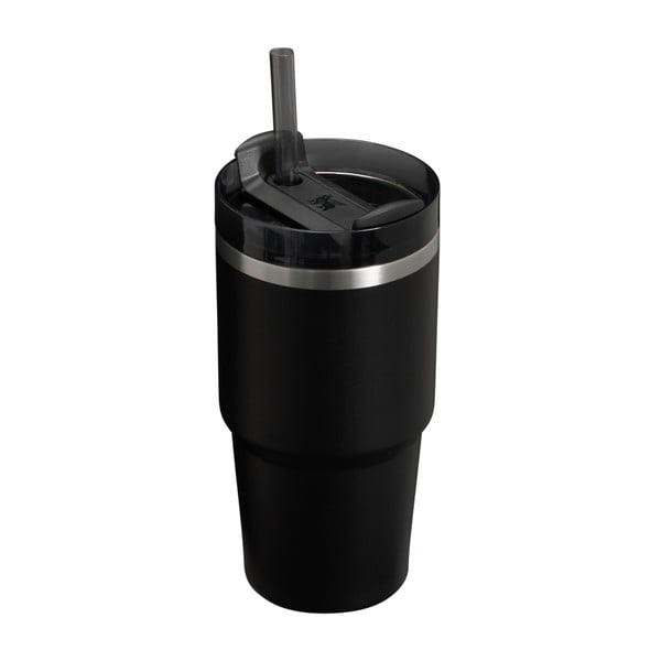 Czarny termos ze słomką ze stali nierdzewnej 600 ml Quencher H2.0 FlowState Tumbler Black – Stanley-image-1