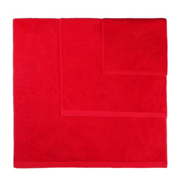 Komplet 3 czerwonych ręczników Artex Alfa
