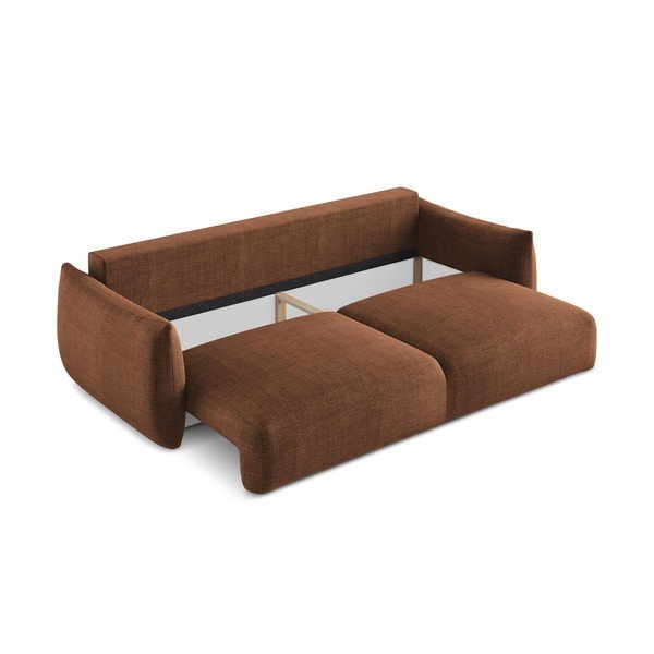 Rozkładana sofa w kolorze terakoty 230 cm Leila – Makamii-image-4