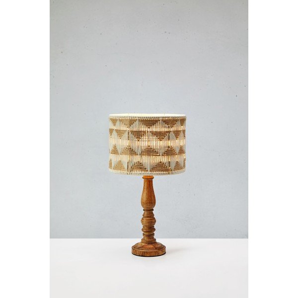 Brązowa lampa stojąca  z jutowo-tekstylnym kloszem (wysokość 45 cm) Ano – Markslöjd-image-3