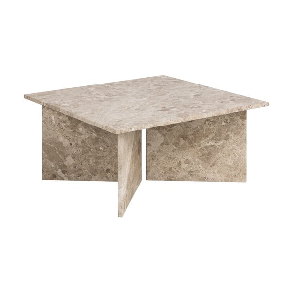 Beżowy marmurowy stolik 90x90 cm Vega – Actona