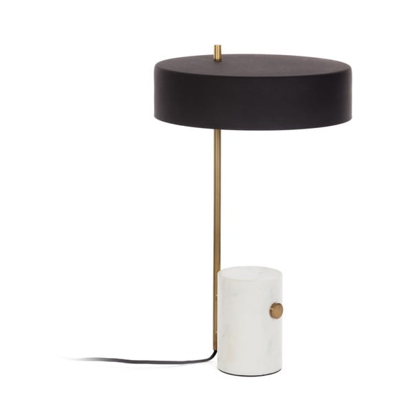 Biało-czarna lampa stołowa z metalowym kloszem (wys. 53 cm) Phant – Kave Home