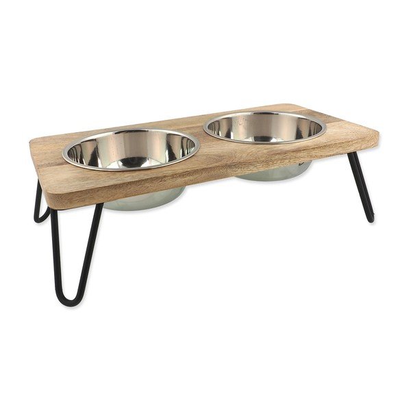 Drewniany zestaw misek ze stojakiem dla psów Dog Fantasy – Plaček Pet Products