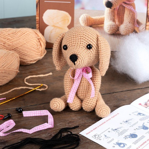 Zestaw kreatywny DIY Crochet Puppy – Rex London-image-1