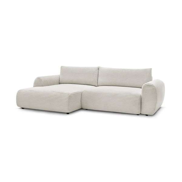 Kremowy sztruksowy rozkładany narożnik (lewostronny) Lucien – Bobochic Paris-image-3