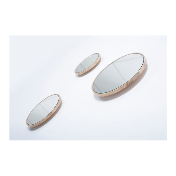 Lustro ścienne z ramą z litego drewna dębowego Gazzda Look, ⌀ 32 cm-image-4