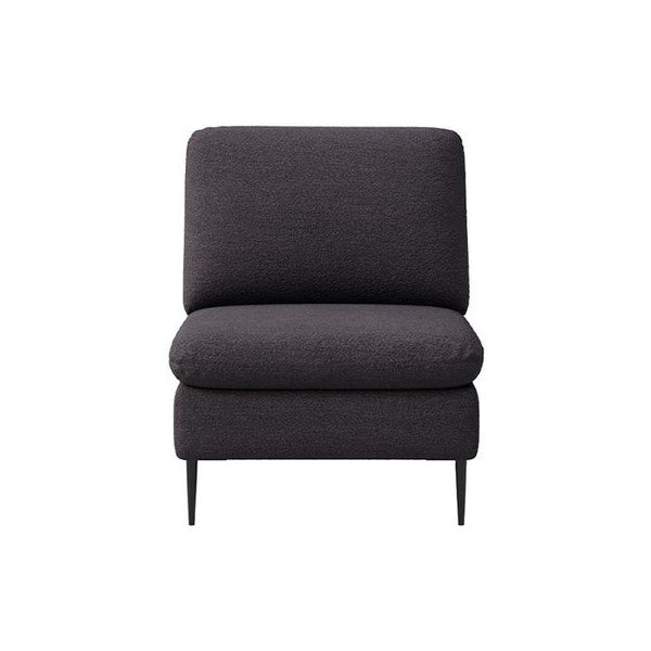 Czarny fotel z materiału bouclé Belle – Rodier