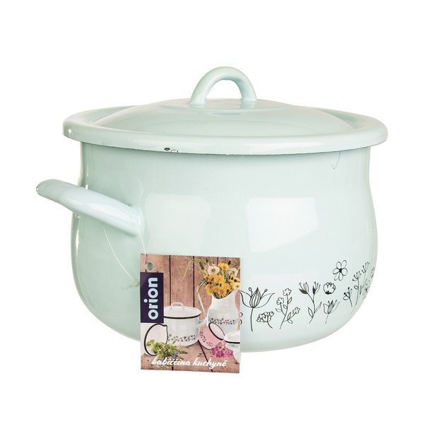 Miętowy emaliowany garnek z pokrywką Orion Meadow, 4,8 l-image-1