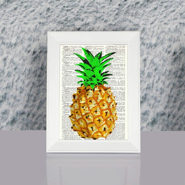 Obraz w ramie Dekorjinal Pouff Ananas, 23x17 cm