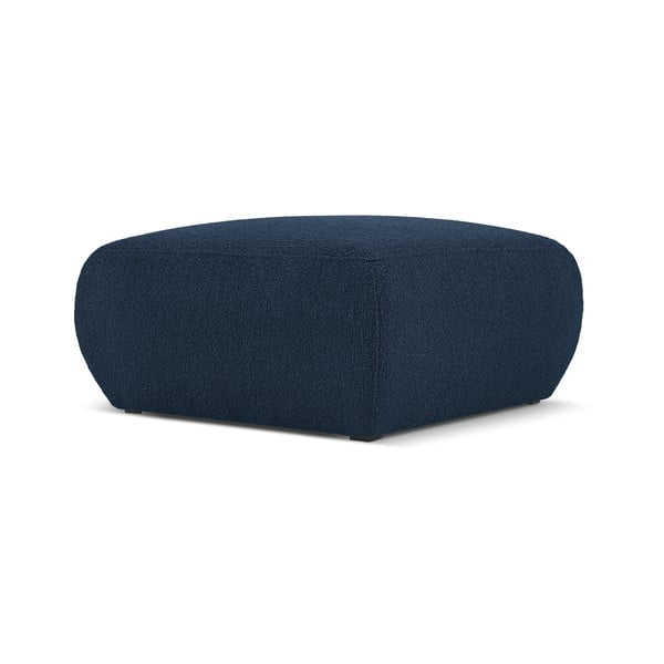 Ciemnoniebieski puf z materiału bouclé Molino – Micadoni Home-image-1