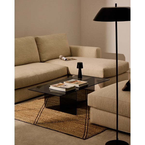 Szary szklany stolik 60x120 cm Zaren – Kave Home-image-1