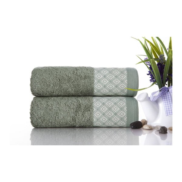 Zestaw 2 ręczników Bamboo Polo Green, 50x90 cm