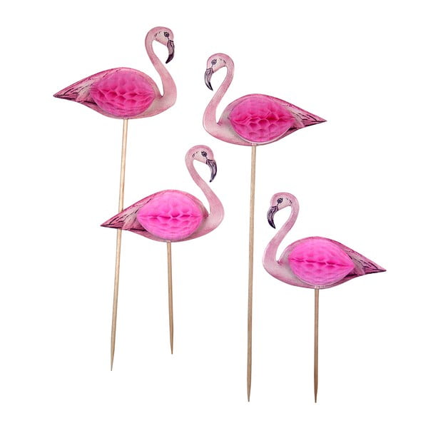 Zestaw 12 dekoracji do drinków Talking Tables Flamingo