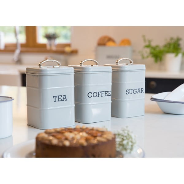 Szary metalowy pojemnik na cukier Kitchen Craft Nostalgia-image-1