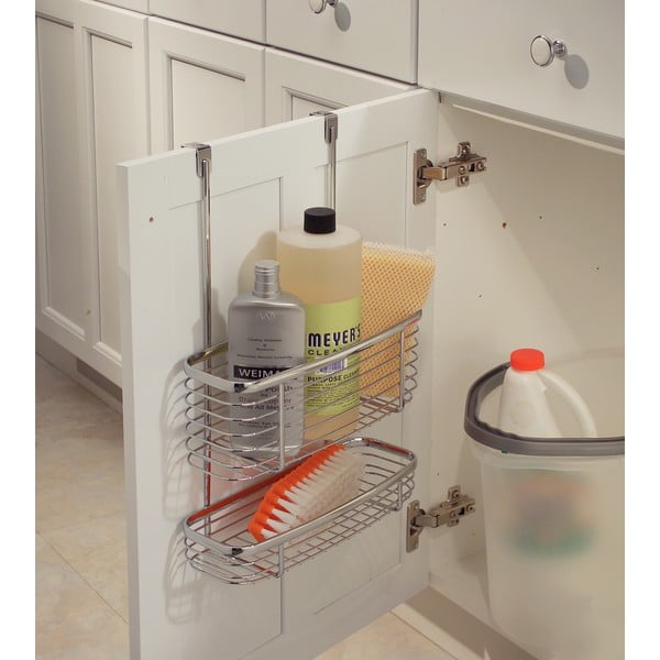 Metalowy koszyk na drzwi szafek kuchennych iDesign Axis Double Basket-image-1