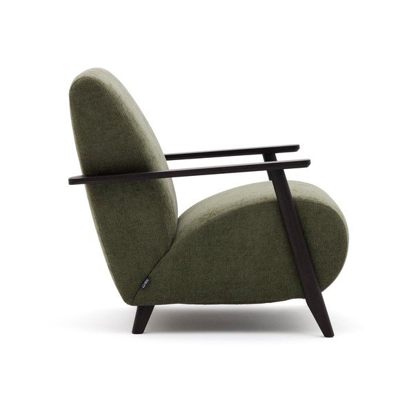 Zielony fotel z tkaniny szenilowej Meghan – Kave Home-image-2