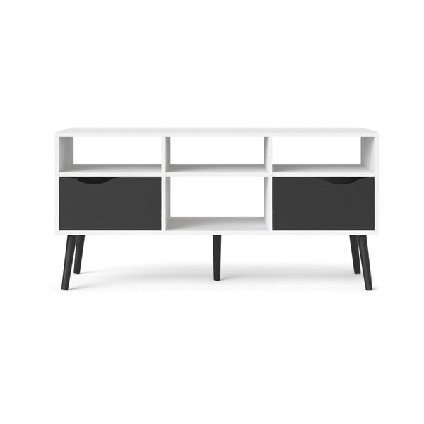 Czarno-biała szafka pod TV Tvilum Oslo, 117 x 57 cm