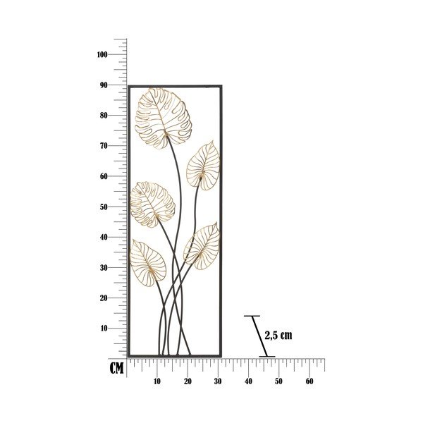 Metalowa dekoracja wisząca z wzorem liści Mauro Ferretti Luxy -A-, 31x90 cm-image-2