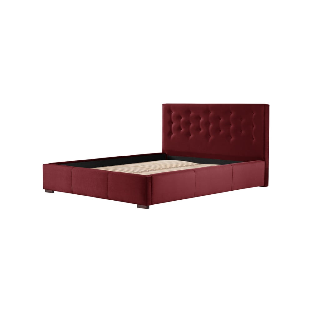 Czerwone łóżko ze schowkiem Ted Lapidus Maison BASALTE, 160x200 cm