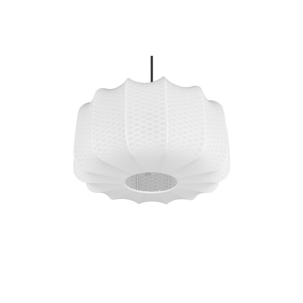 Biała metalowa lampa wisząca z tekstylnym kloszem ø 40 cm Madleine – Reality (zdjęcie 8)