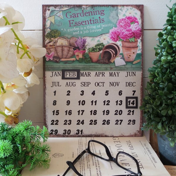 Metalowy kalendarz stołowy Gardening Essentials