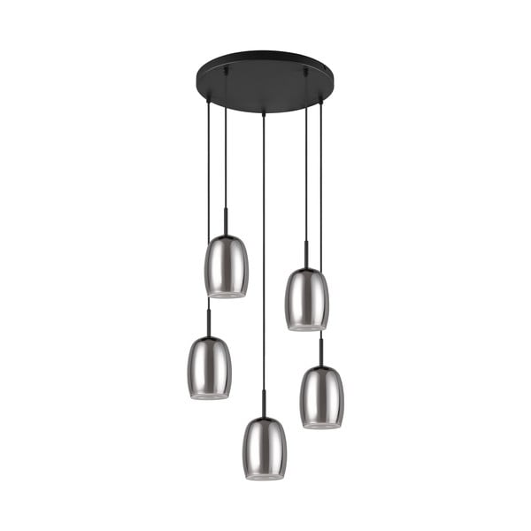 Lampa wisząca w czarno-srebrnym kolorze ze szklanym kloszem ø 48 cm Barret – Trio Select